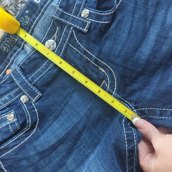 Miss Me Dark Wash Signature Boot Cut Embellished Sequin Denim Jean Size 27" - Picture 6 of 7